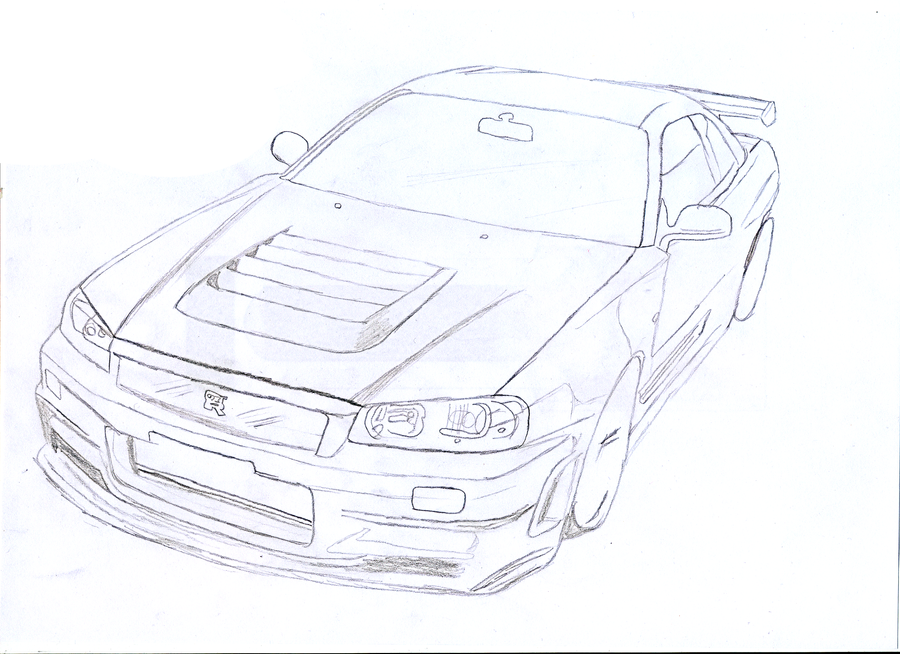 Nissan skyline gtr drawing
