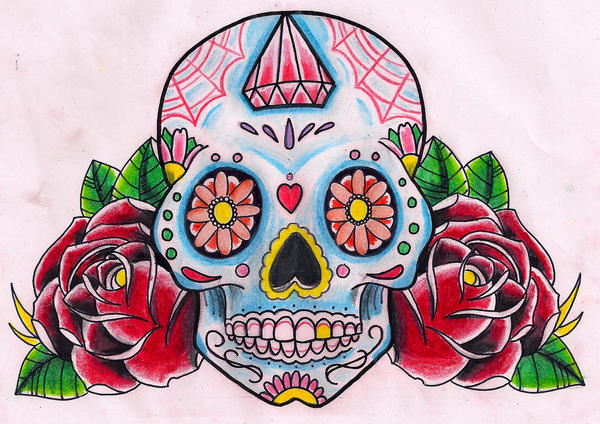 Sugar Skull Roses by Kirzten on deviantART