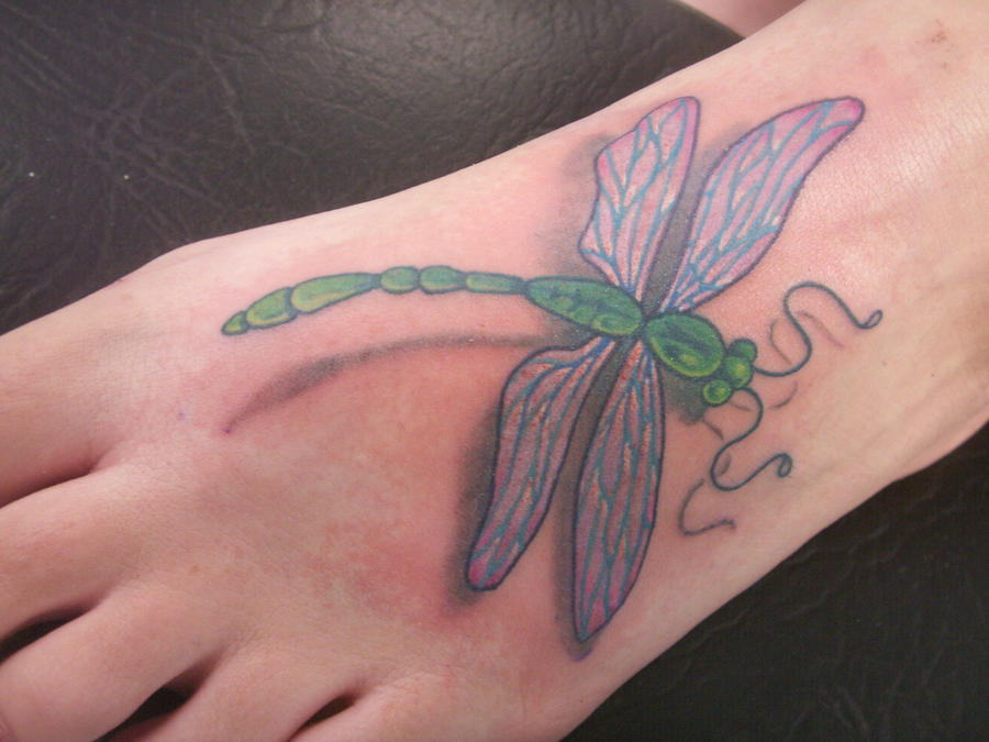 Dragonfly Foot - dragonfly tattoo
