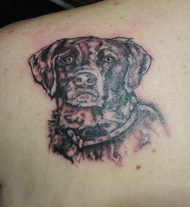 a Chip on his shoulder - shoulder tattoo