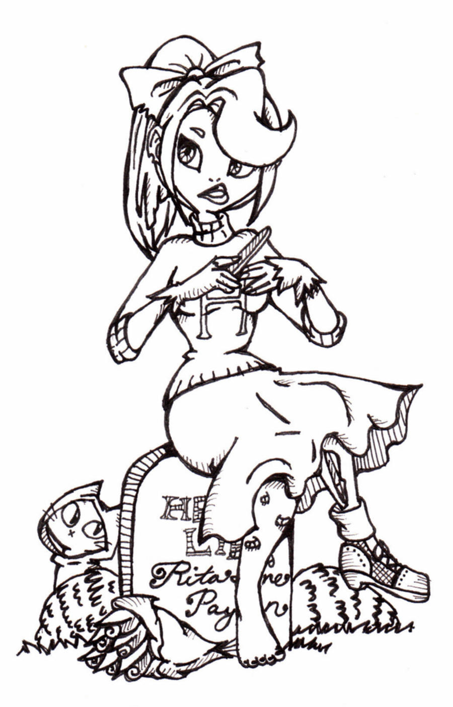 zombie girl coloring pages - photo #5