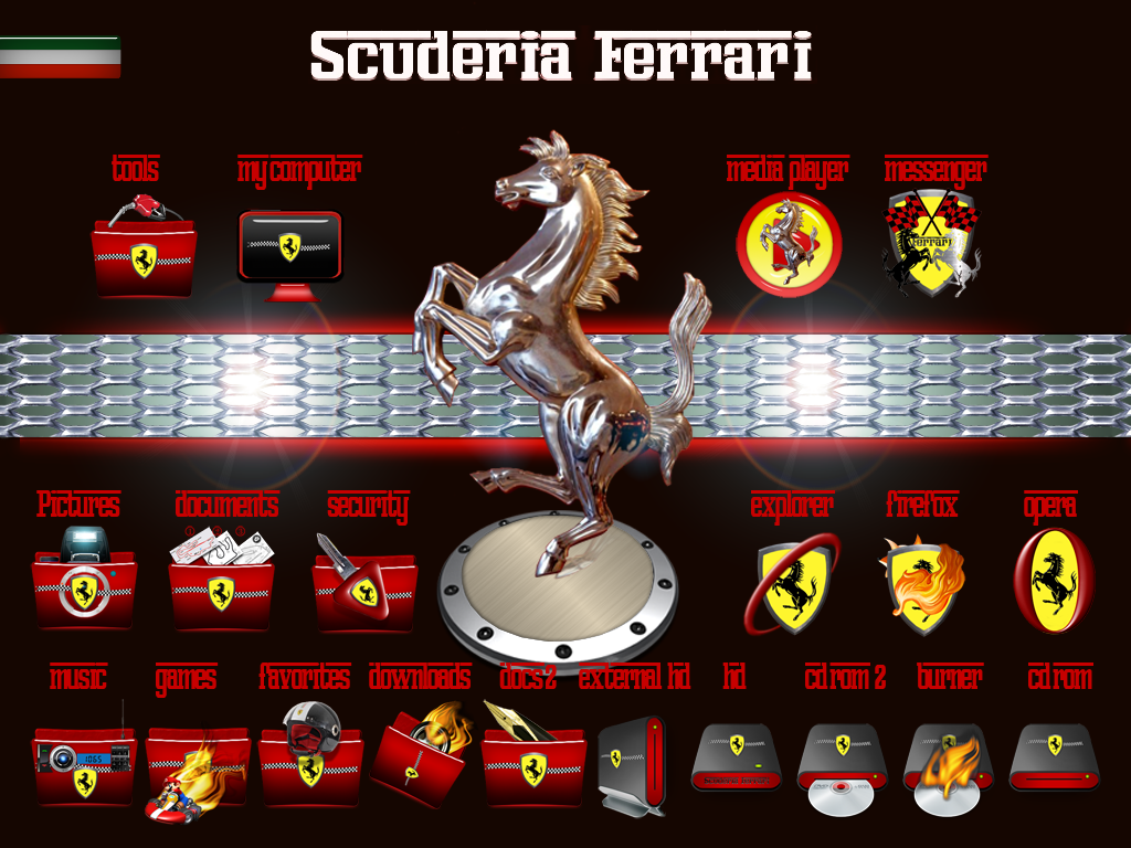 Ferrari icon set and wallpapers for replacement in Windows 7