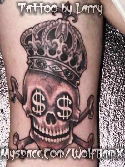 skull tattoo with crown. skull tattoo with crown. skull