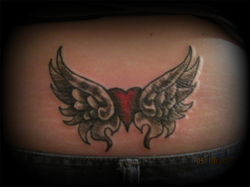 hearts with wings tattoos
