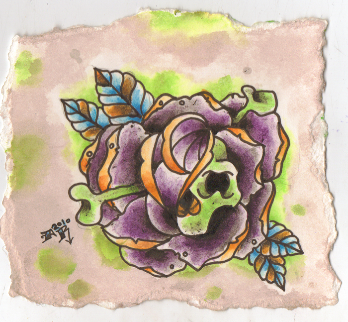 skull rose by oldschoolsinner on deviantART