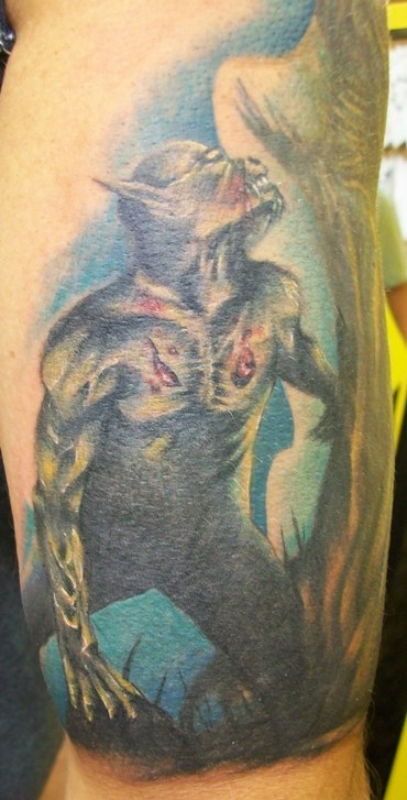 Warewolf Horror Swamp Sleeve - sleeve tattoo