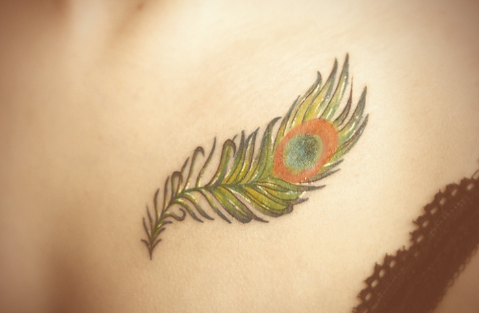 Peacock feather tattoo by ~emmej on deviantART
