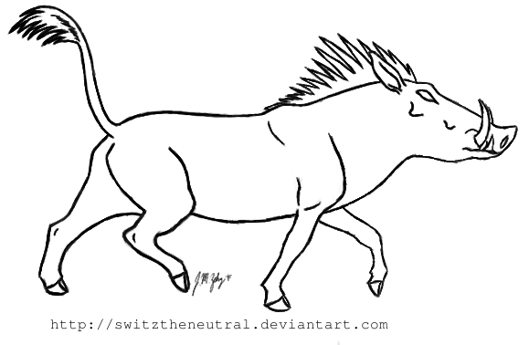 Warthog Cartoon Coloring Pages Sketch Coloring Page