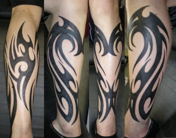 Tribal Leg Sleeve Tattoos