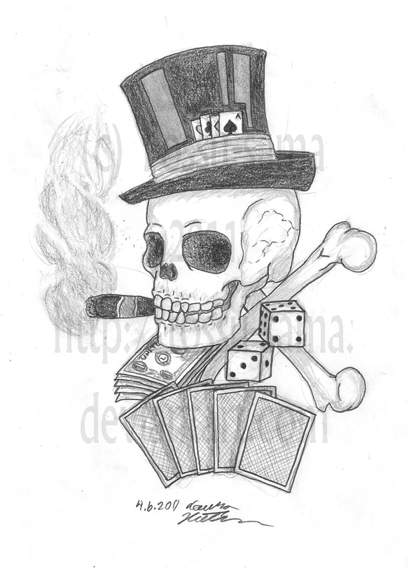 poker tattoo. Poker skull tattoo design by ~Tossu-sama on deviantART