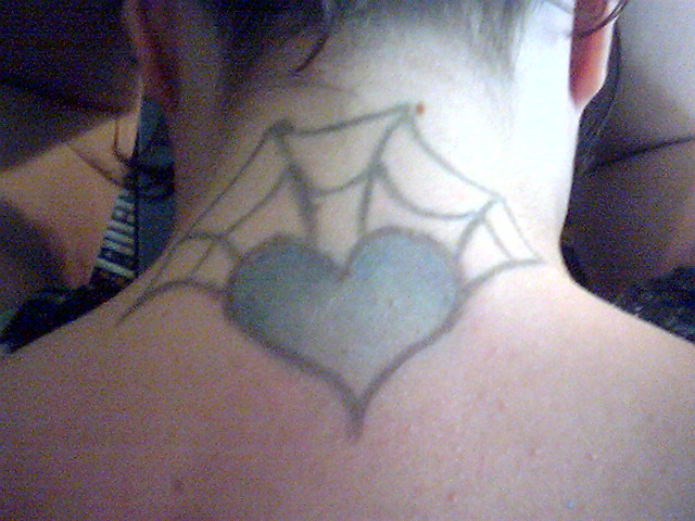 Spiderweb Heart Tattoo by