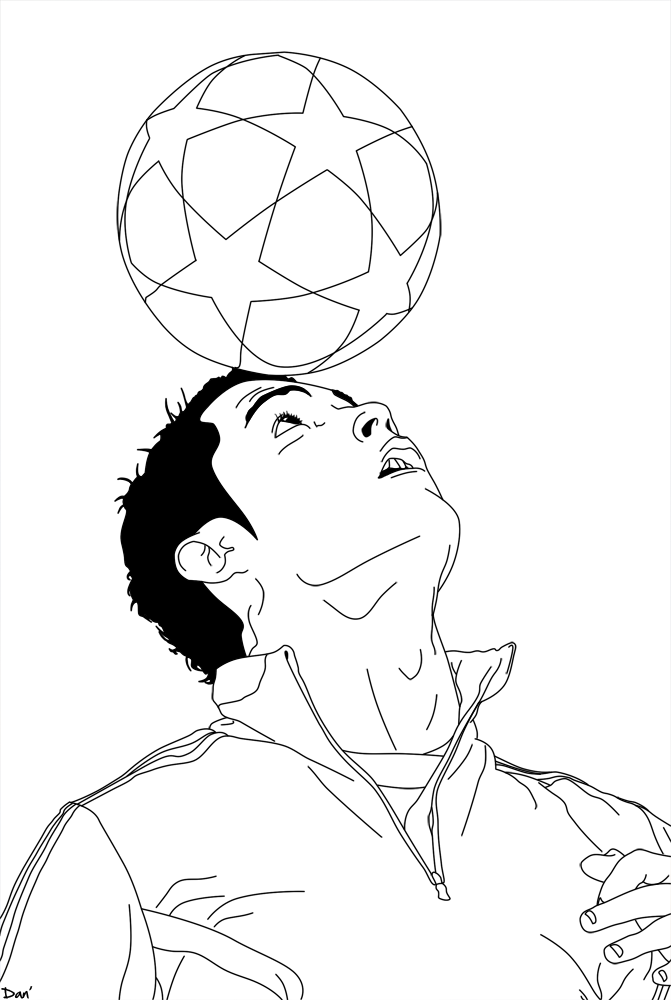 Ronaldo Easy Coloring Pages