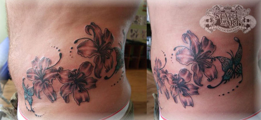 Hibiscus Flower Tattoo On Hip. Hibiscus Flower Tattoo On Hip.