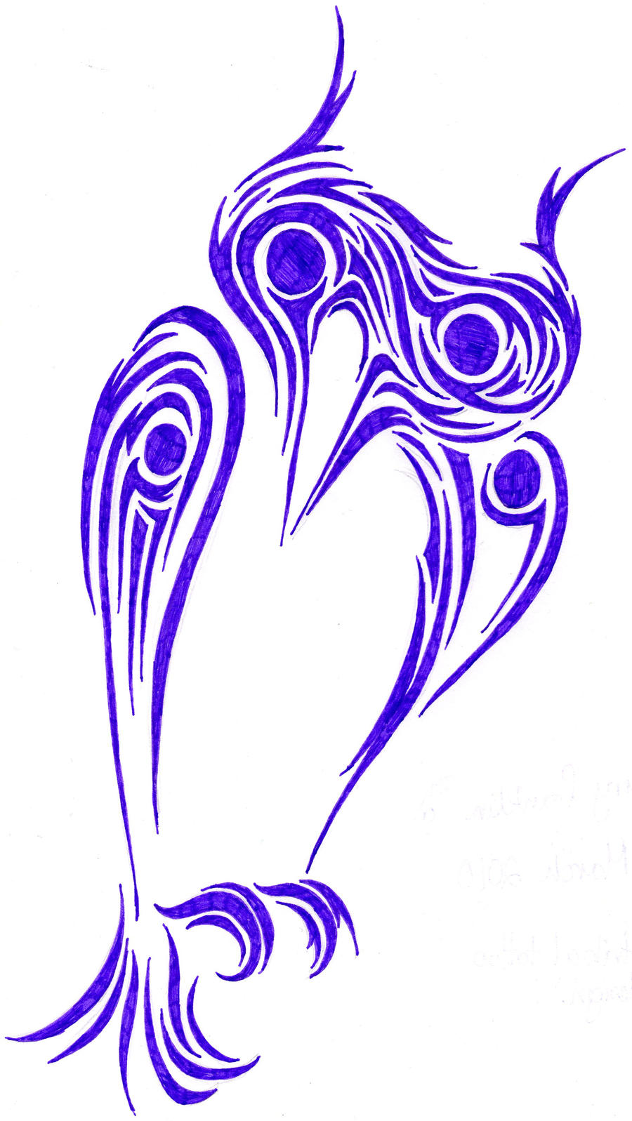 Owl Tribal Tattoo Design by