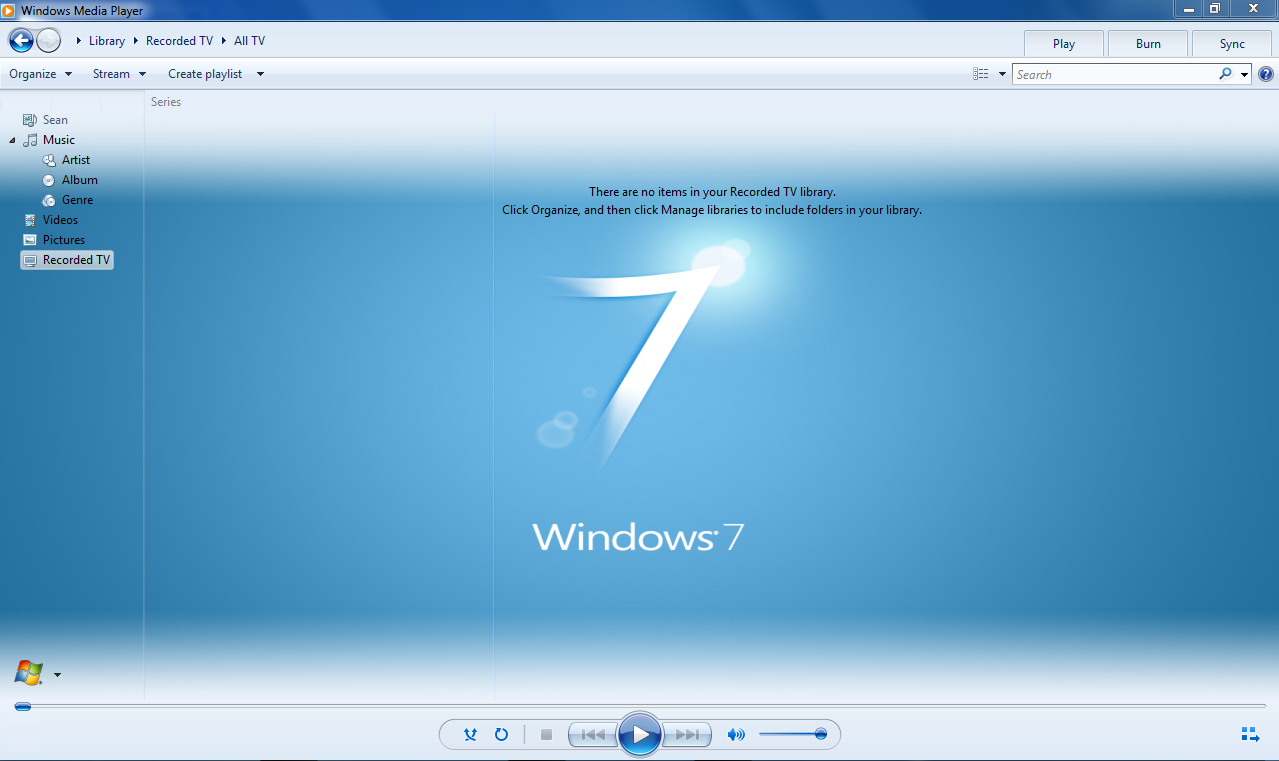 WMP12 - BLUE Theme X64 screenshot