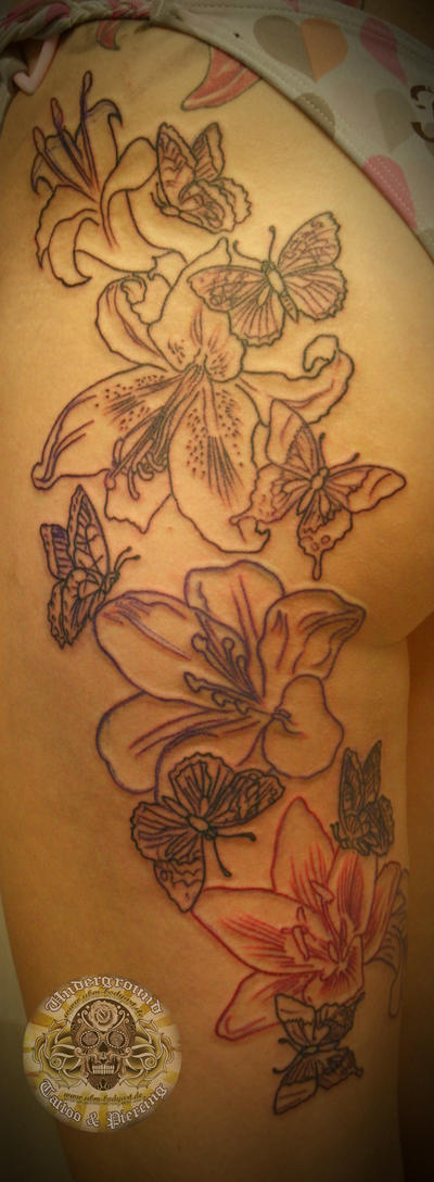 1 session Flower Butterfly tat - flower tattoo