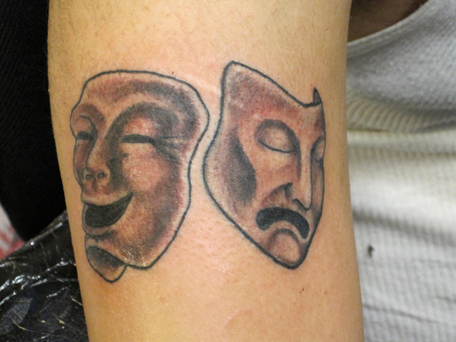 Drama Masks Tattoo by angrypandaink on deviantART