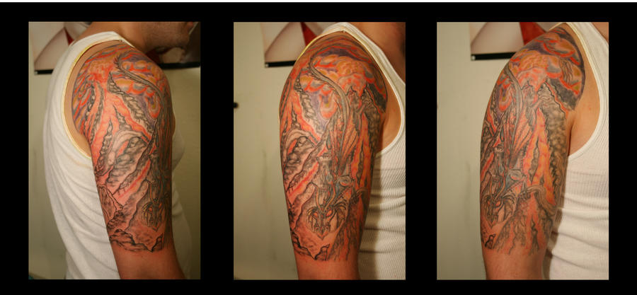 Fire Dragon Half-Sleeve - sleeve tattoo
