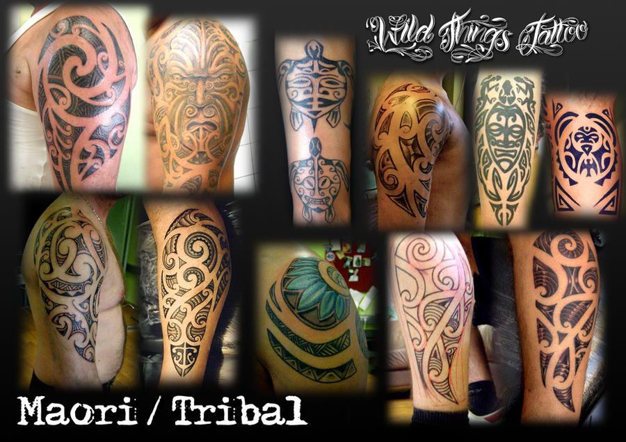 Maori Tribal collage by