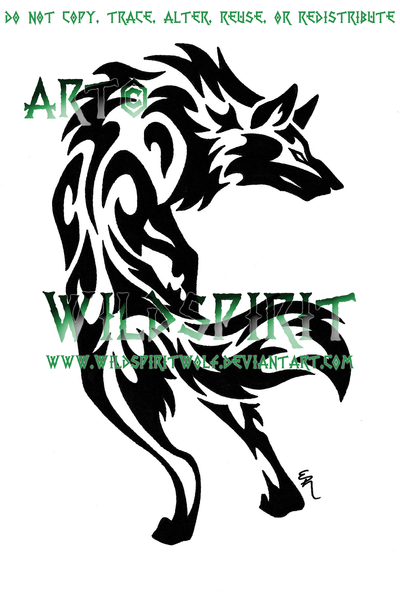 Alert Tribal Wolf Tattoo by *WildSpiritWolf on deviantART