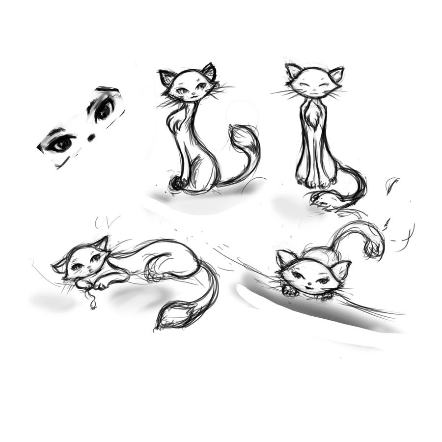 cat sketch by WAgataW on DeviantArt