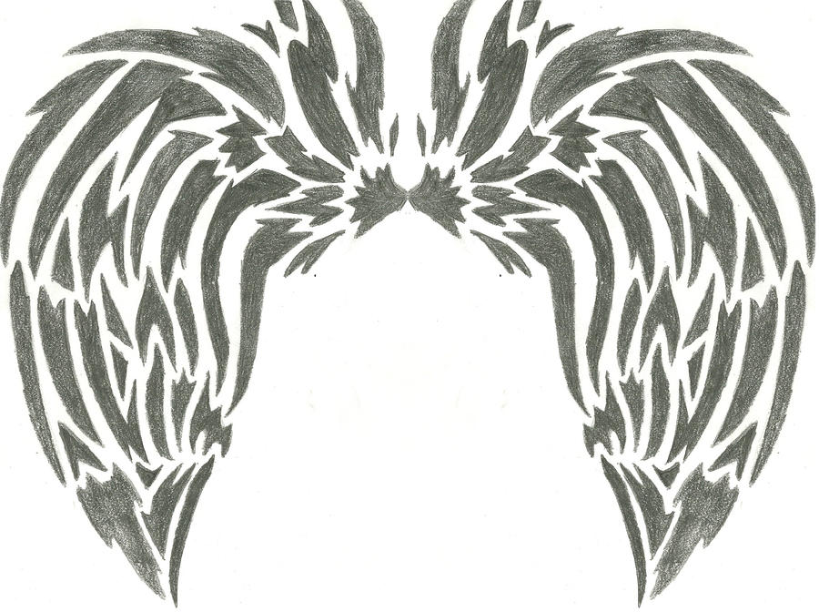 Dark Angel Wings Tattoo by