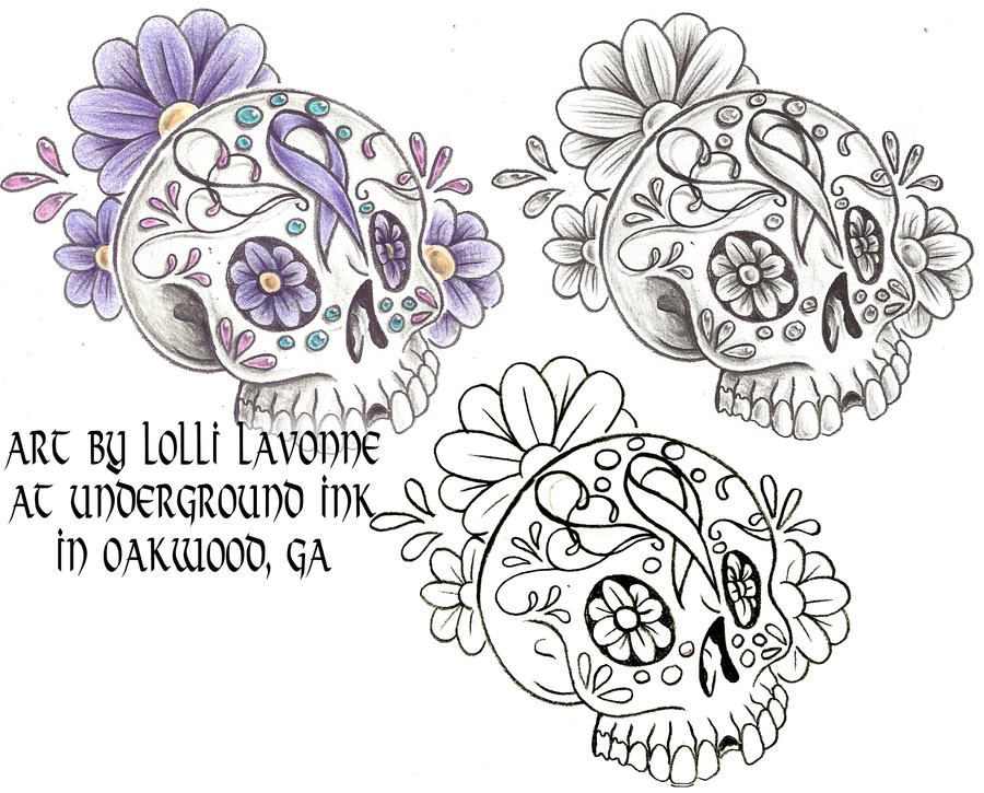Cancer sugar skull | Flower Tattoo