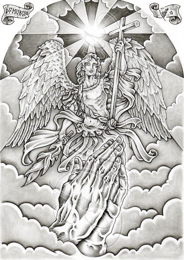 Archangel and praying hands by dfmurcia on deviantART