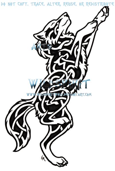 Knotwork Dancing Wolf Tattoo by WildSpiritWolf on deviantART