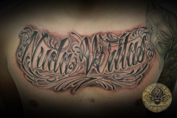 Letter Chicano Style Tattoo by muscle cars tattoo models