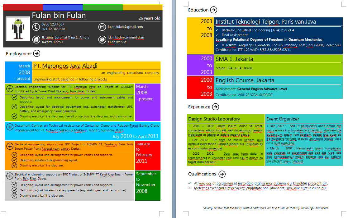 download curriculum vitae template with google  and metro
