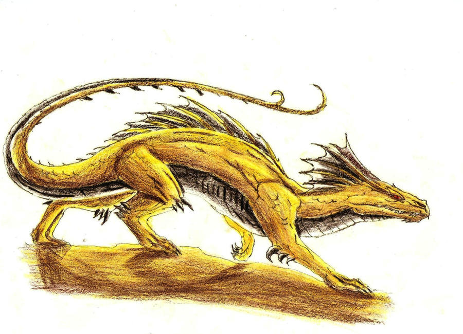 Yellow Dragon Hunter by DrakenAngelus2
