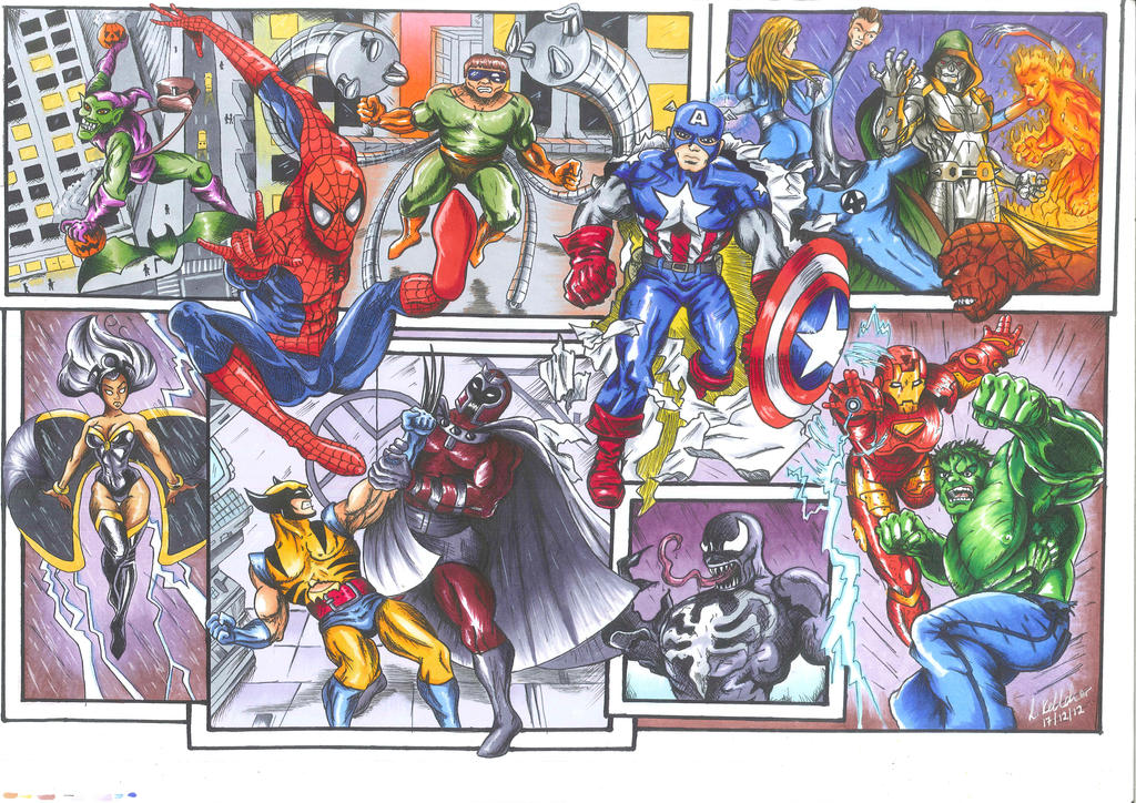 Marvel superhero and villain collage by lornpk on deviantART