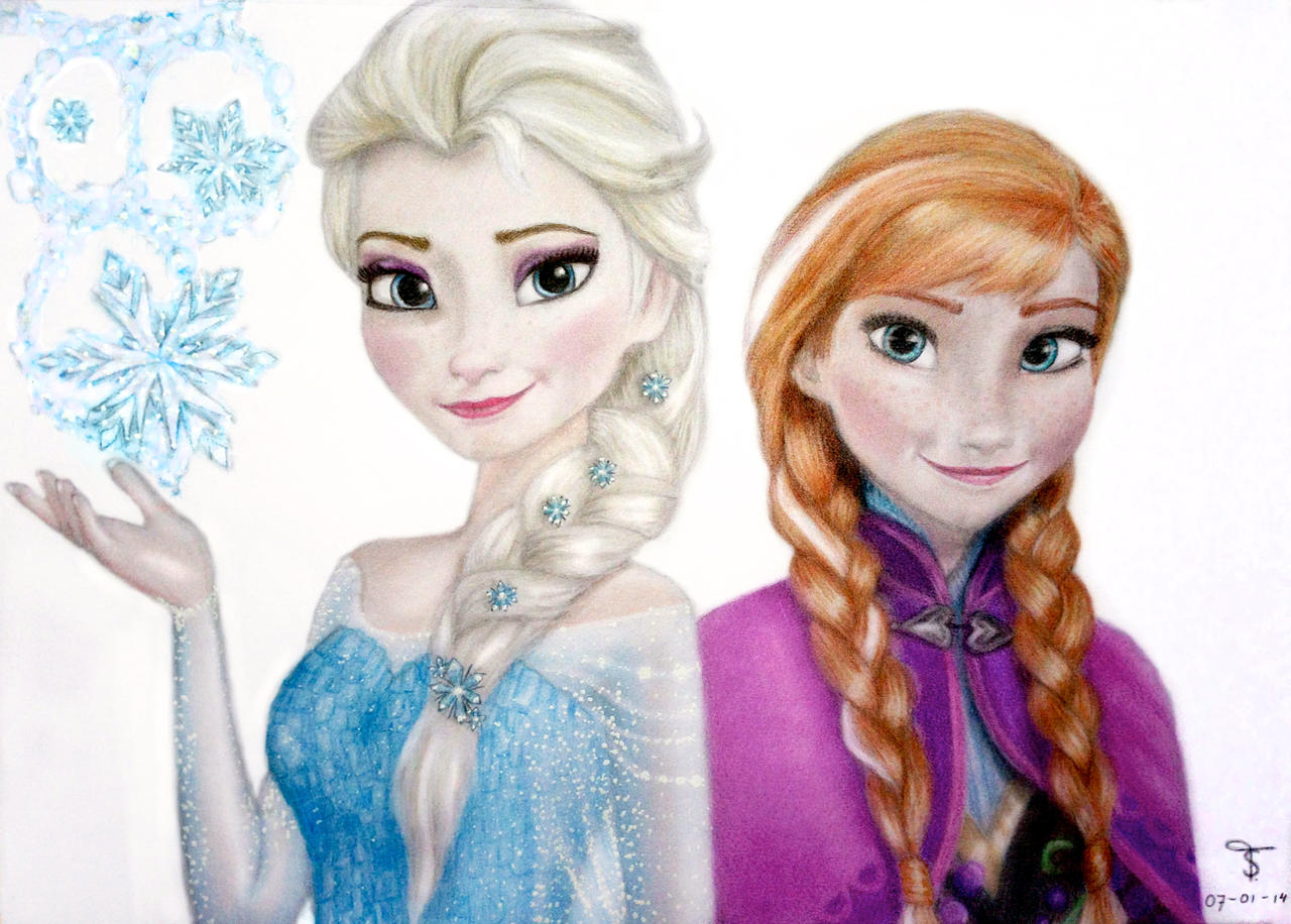 Elsa and Anna Frozen by tanjadrawing on DeviantArt