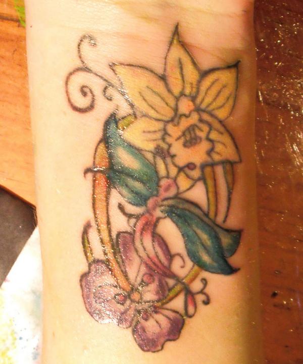 dragonfly and daffodil - dragonfly tattoo