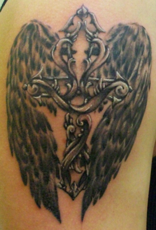 cross tattoos for men Cross and Wings
