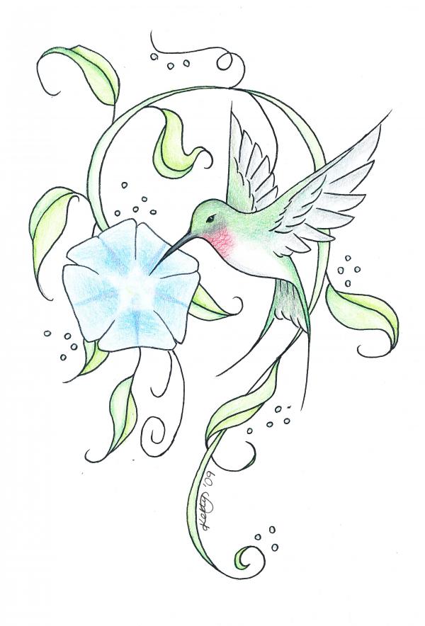 Sakura hummingbird tattoo by ~Aquaa24 on deviantART