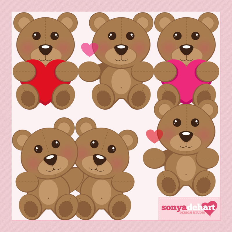 Clip Art Valentine's Day Teddy Bears by sonyadehart on DeviantArt