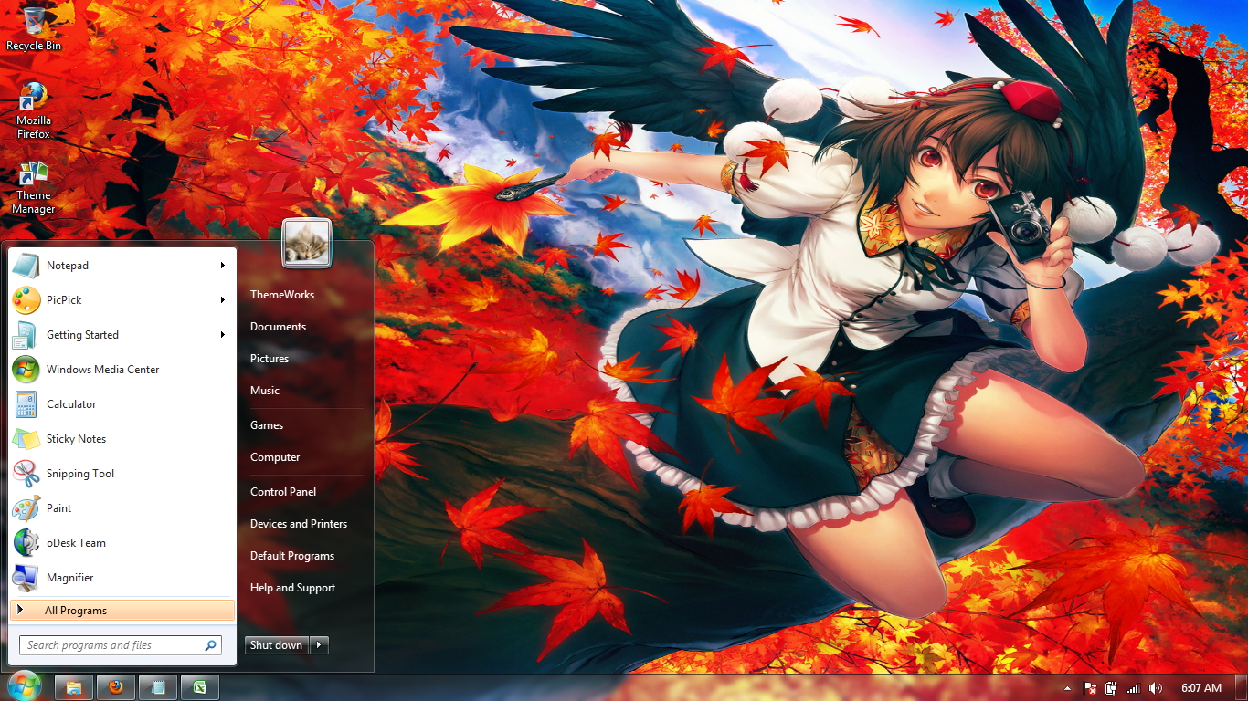 Anime-girls-11 Windows 7 theme by windowsthemes on DeviantArt