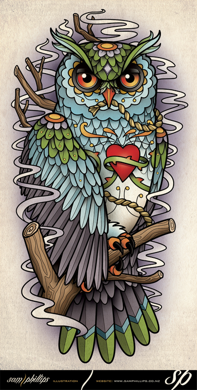 Sugar Owl Tattoo Design Picture 4