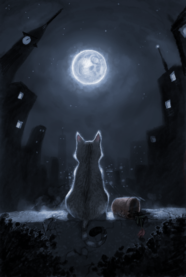 cat+moon by Henkkab
