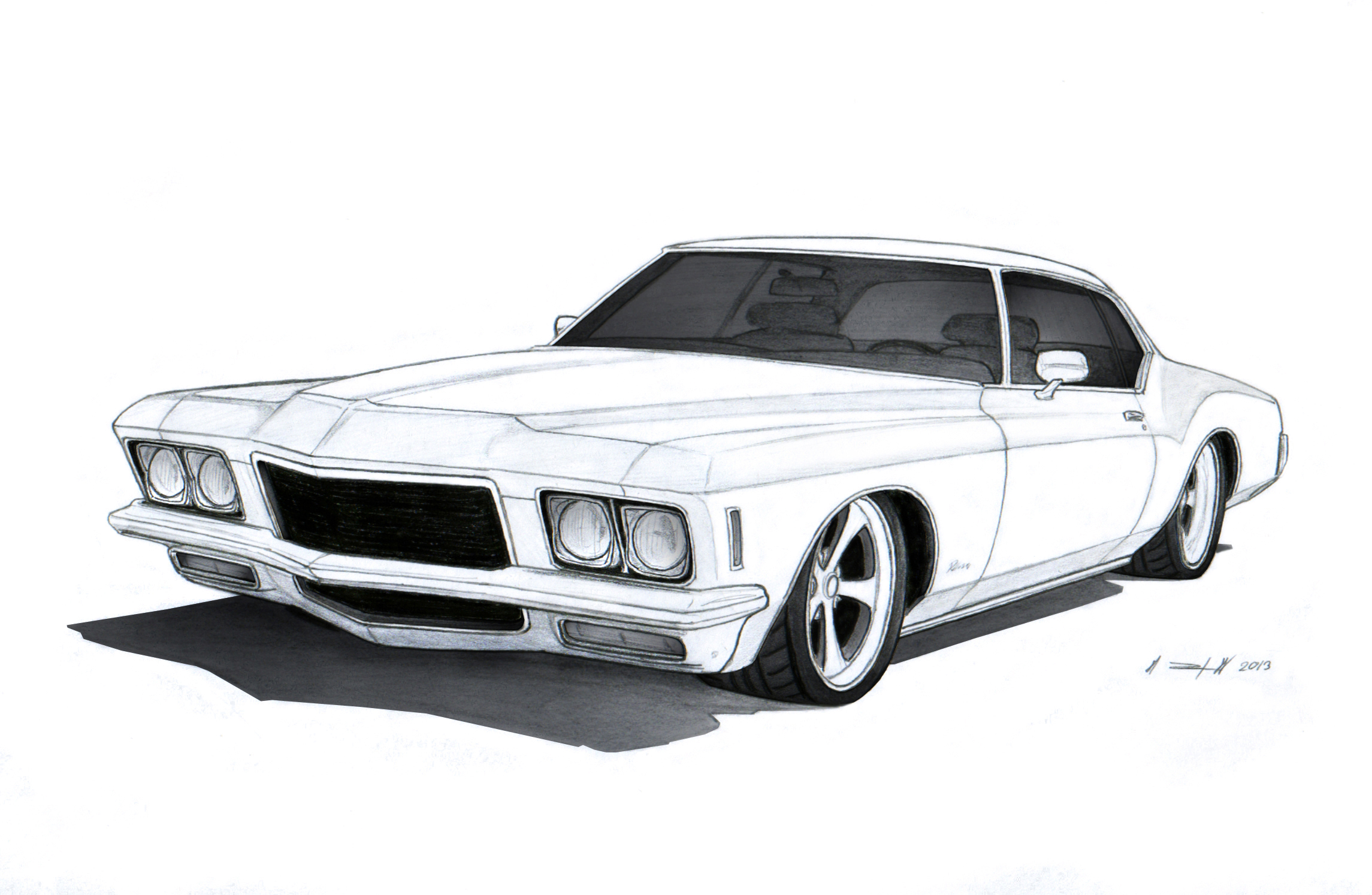 Muscle Car Drawing 41