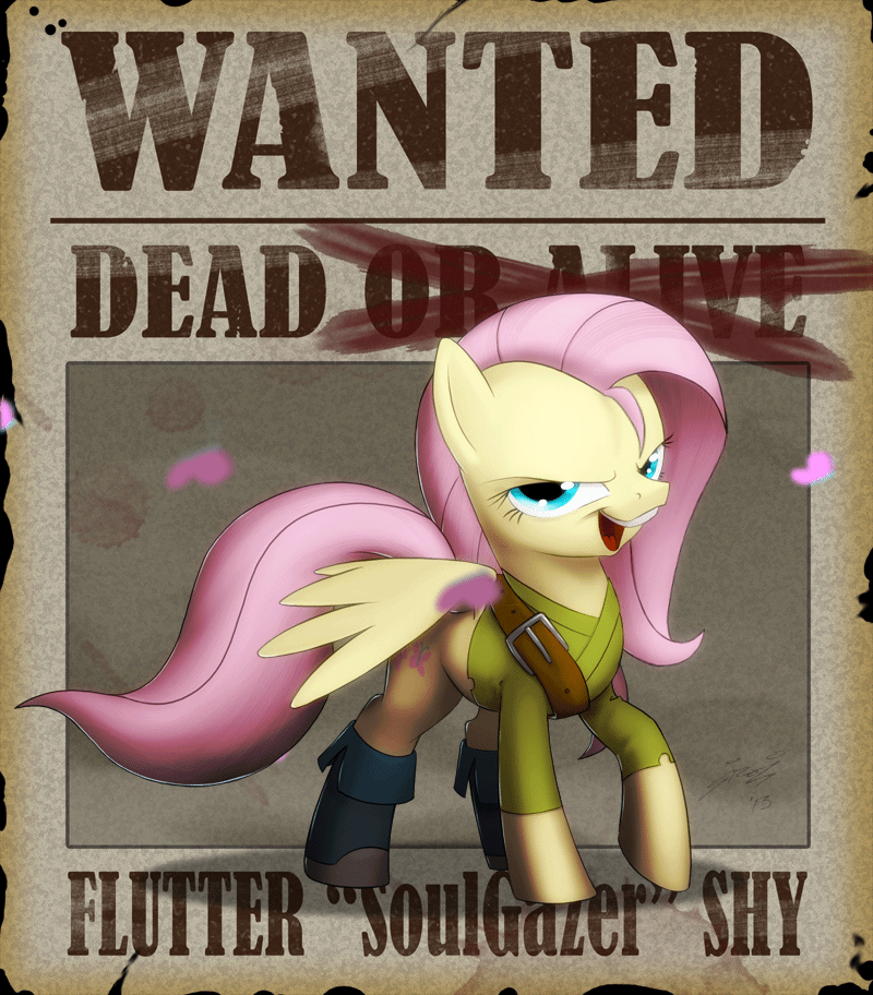 Wanted - FlutterShy by Lionheartcartoon