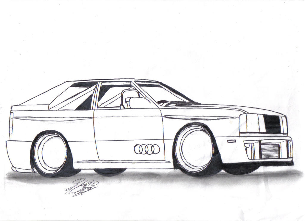 1980 Audi Quattro. 1980 Audi Quattro lineart by
