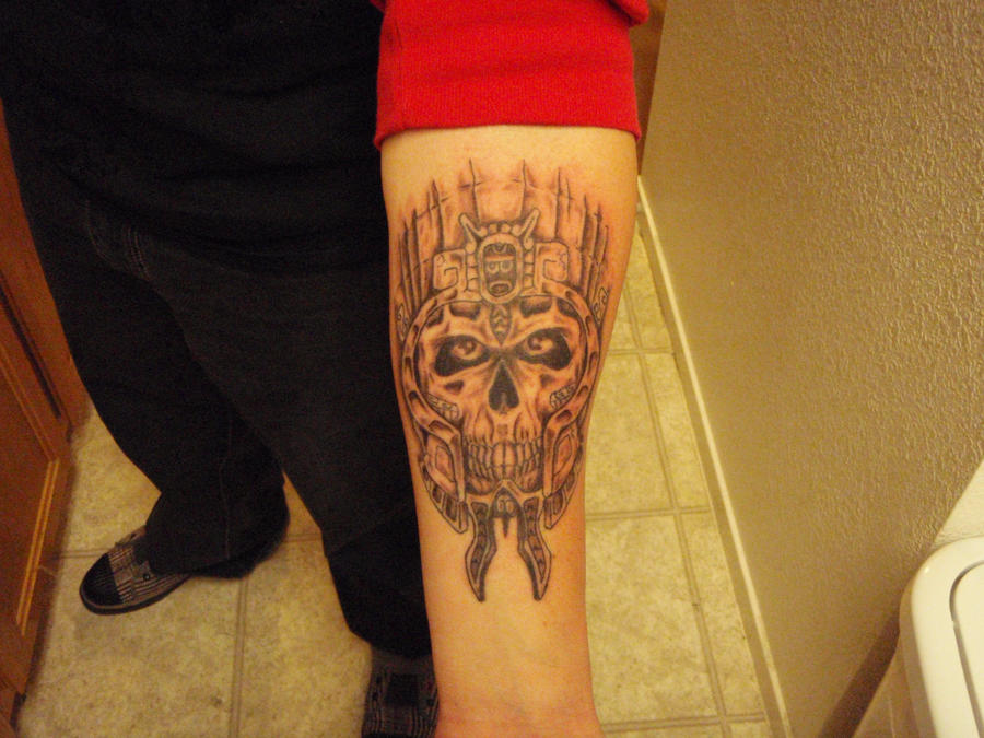 aztec skull tattoos. (aztec skull by ~xburn)