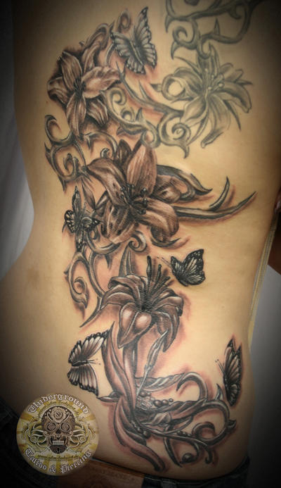Butterflies Flowers Tattoo | Flower Tattoo
