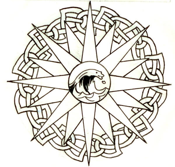 Compass rose tattoo