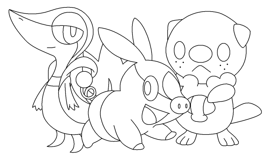 All Pokemon Starters Coloring Pages Sketch Coloring Page