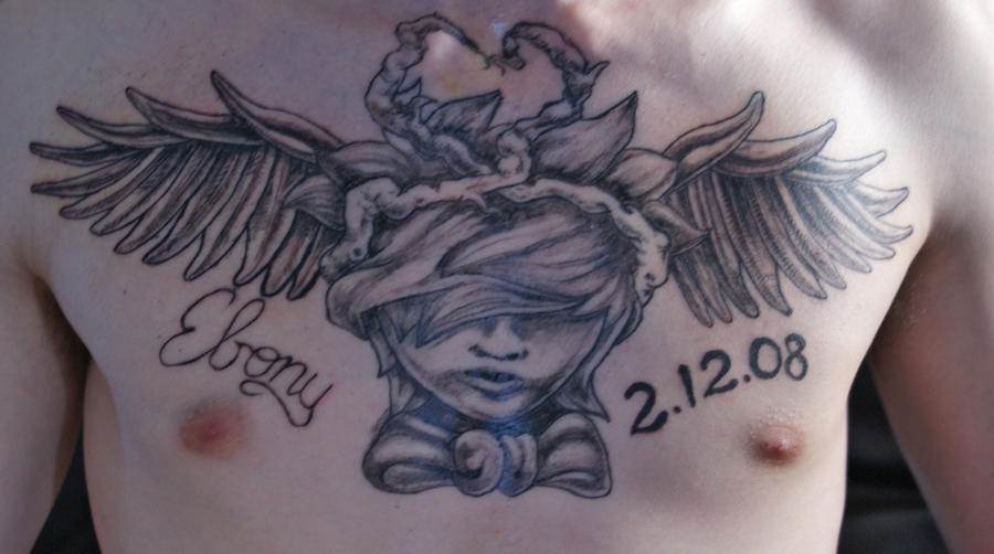 tattoo angel - chest tattoo