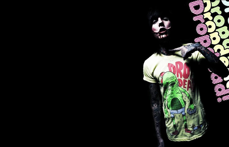 xP Here's my new wallpaper it's Oli Sykes from Bring Me The Horizon 